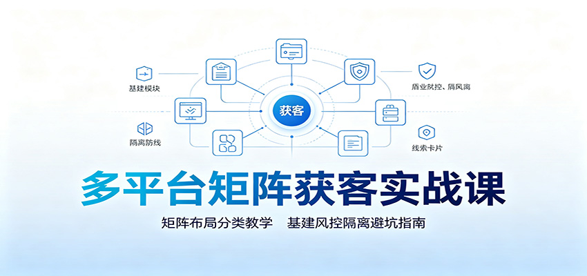多平台矩阵获客实战课：矩阵布局分类教学，基建风控隔离避坑指南-禾谷轻创网