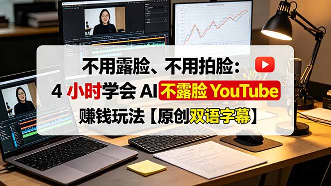 不用露脸、不用拍脸：4 小时学会 AI 不露脸 YouTube 赚钱玩法【原创双语字幕】-禾谷轻创网