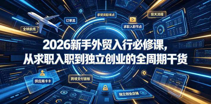 2026新手外贸入行必修课，从求职入职到独立创业的全周期干货-禾谷轻创网