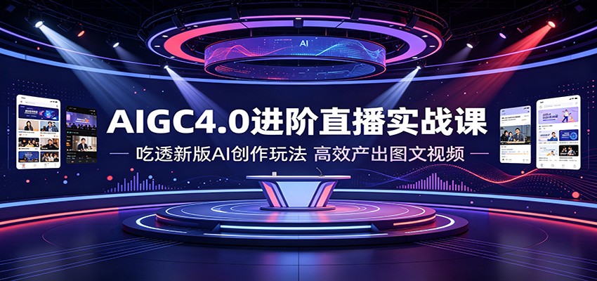 AIGC4.0进阶直播实战课：吃透新版AI创作玩法，高效产出图文视频-禾谷轻创网