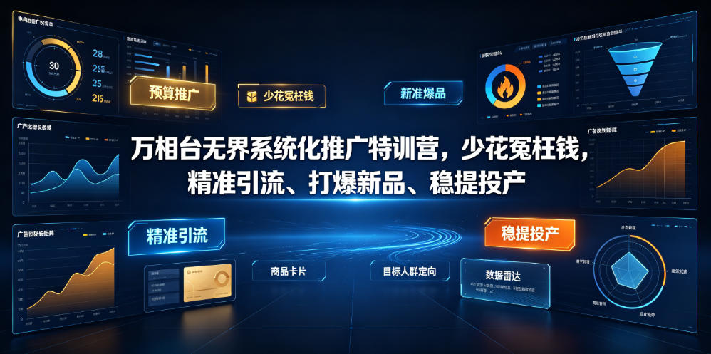 万相台无界系统化推广特训营VI0.0，少花冤枉钱，精准引流、打爆新品、稳提投产(全程录音+字幕)-禾谷轻创网