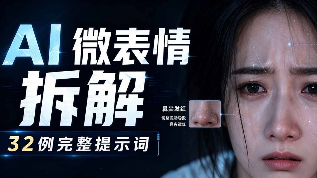 AI微表情拆解提示词合集，精准调控AI角色表情，告别塑料感、AI面瘫脸。-禾谷轻创网