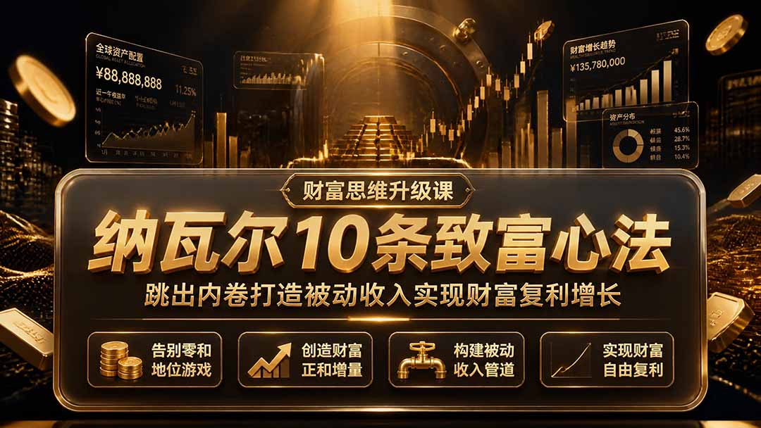 付费文章：纳瓦尔10条致富心法，跳出内卷打造被动收入实现财富复利增长-禾谷轻创网