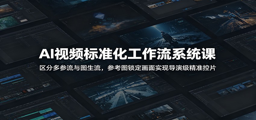 AI视频标准化工作流系统课：区分多参流与图生流，参考图锁定画面实现导演级精准控片-禾谷轻创网