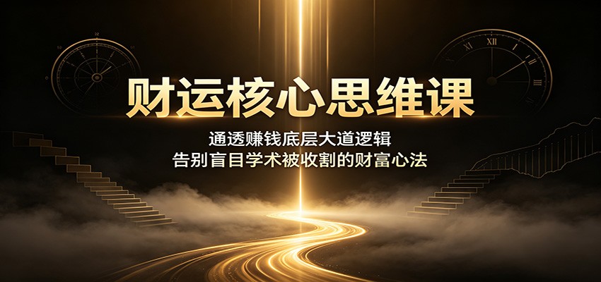 财运核心思维课：通透赚钱底层大道逻辑，告别盲目学术被收割的财富心法-禾谷轻创网