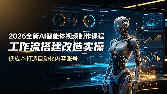 2026全新AI Codex智能体视频制作课程，工作流搭建改造实操，低成本打造自动化内容账号-禾谷轻创网