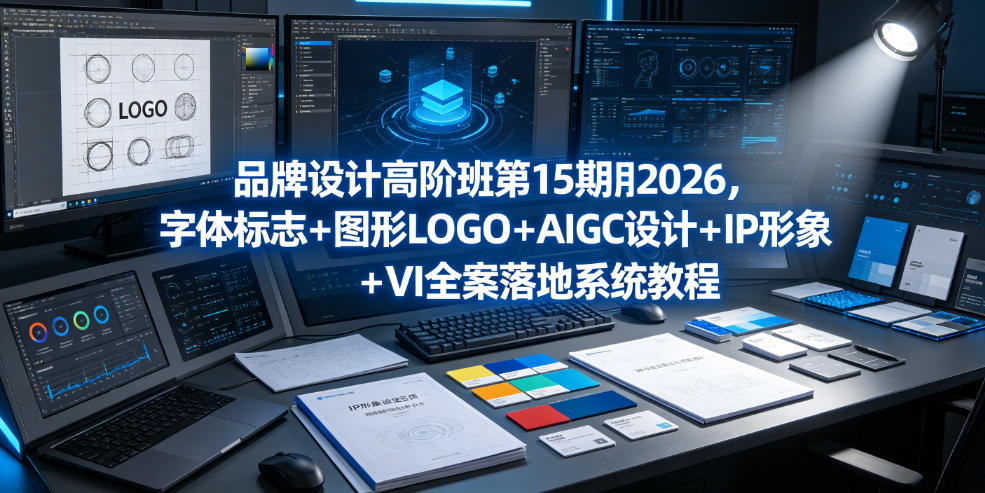 品牌设计高阶班第15期2026，字体标志＋图形LOGO＋AIGC设计＋IP形象＋VI全案落地系统教程-禾谷轻创网