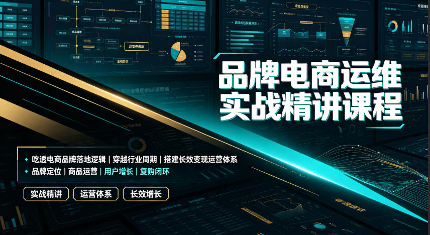 品牌电商运维实战精讲课程｜吃透电商品牌落地逻辑、穿越行业周期、搭建长效变现运营体系-禾谷轻创网