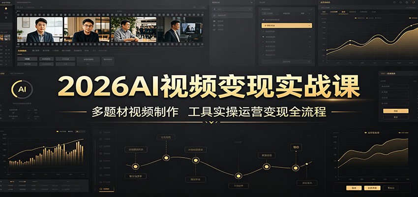 2026AI视频变现实战课：多题材视频制作，工具实操运营变现全流程-禾谷轻创网
