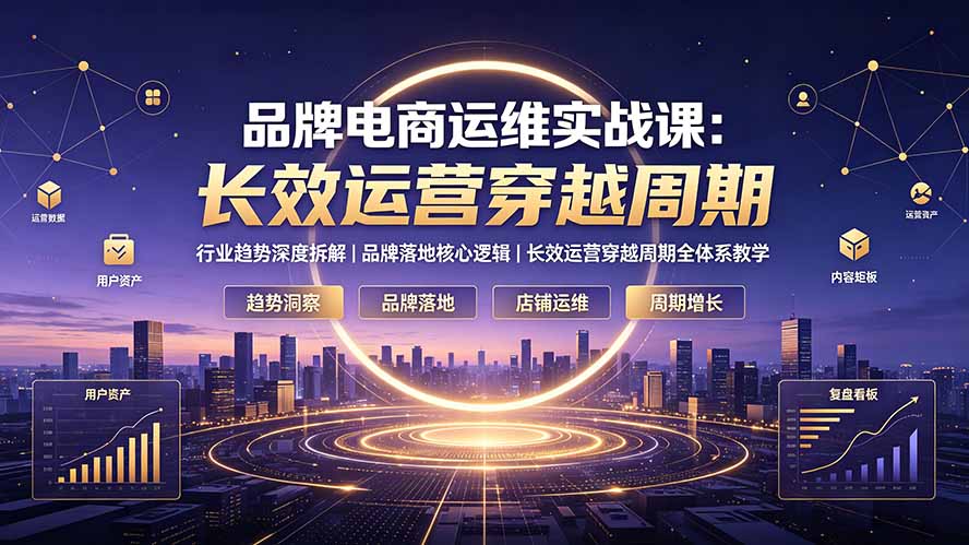 品牌电商运维实战课：行业趋势深度拆解｜品牌落地核心逻辑｜长效运营穿越周期全体系教学-禾谷轻创网