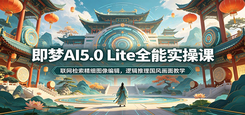 即梦AI5.0 Lite全能实操课：联网检索精细图像编辑，逻辑推理国风画面教学-禾谷轻创网