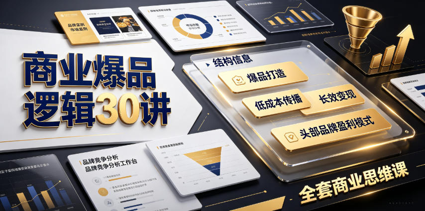 商业爆品逻辑30讲｜拆解各行各业头部品牌盈利模式，吃透爆品打造、低成本传播、长效变现全套商业思维课-禾谷轻创网