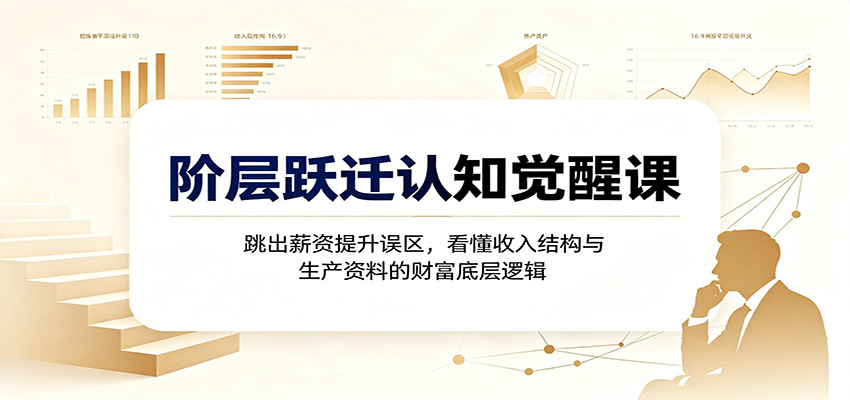 阶层跃迁认知觉醒课：跳出薪资提升误区，看懂收入结构与生产资料的财富底层逻辑-禾谷轻创网