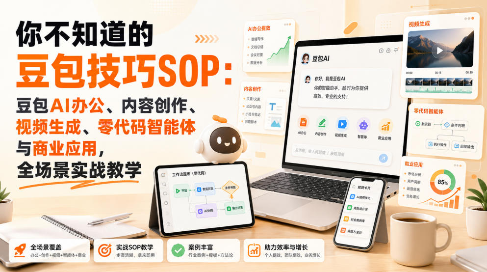 你不知道的豆包技巧SOP:豆包AI办公、内容创作、视频生成、零代码智能体与商业应用,全场景实战教学-禾谷轻创网
