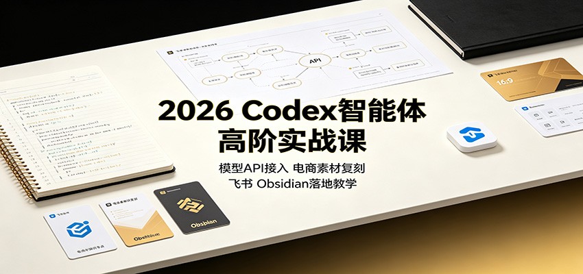 2026 Codex智能体高阶实战课：模型API接入，电商素材复刻，飞书Obsidian落地教学-禾谷轻创网