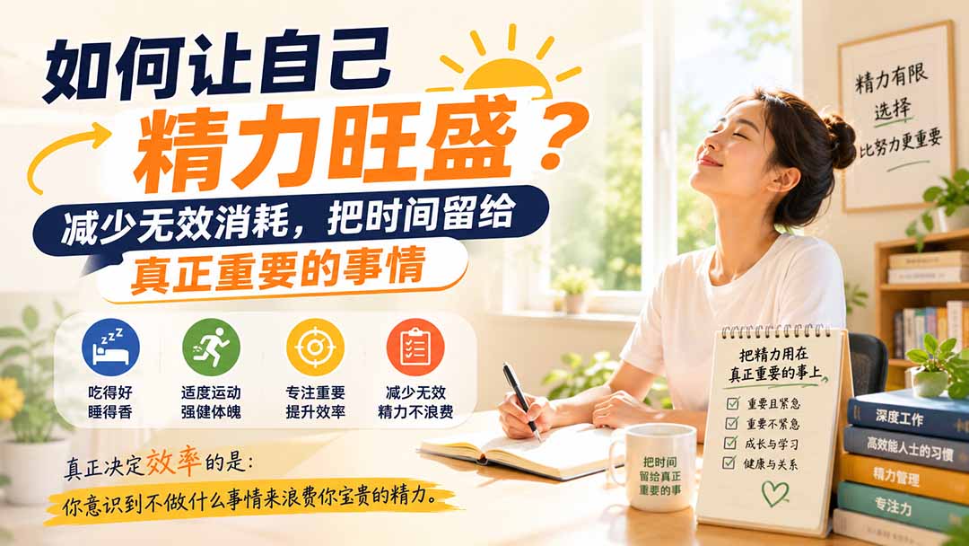 付费文章：如何让自己精力旺盛？减少无效消耗，把时间留给真正重要的事情-禾谷轻创网
