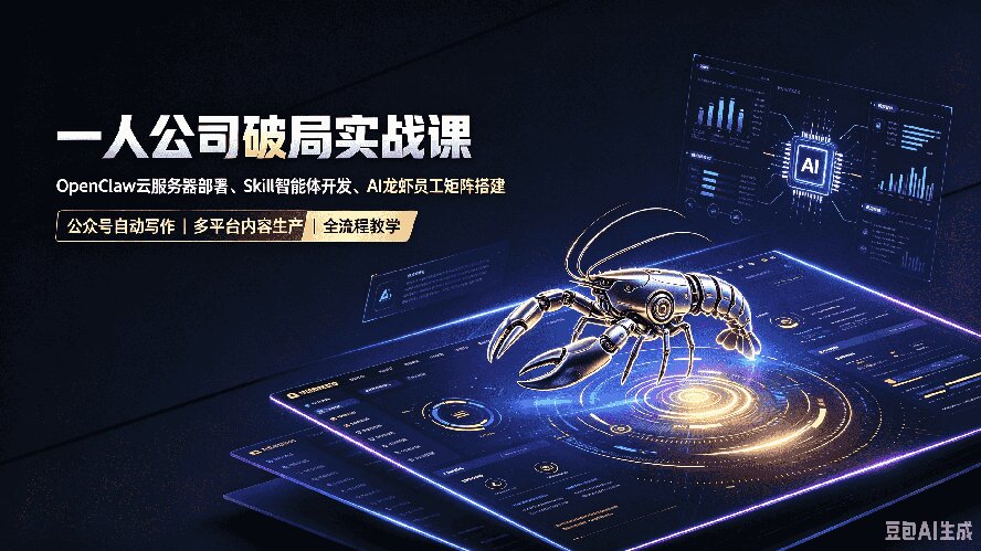 一人公司破局实战课｜OpenClaw云服务器部署、Skill智能体开发、AI龙虾员工矩阵搭建，公众号自动写作与多平台内容…-禾谷轻创网