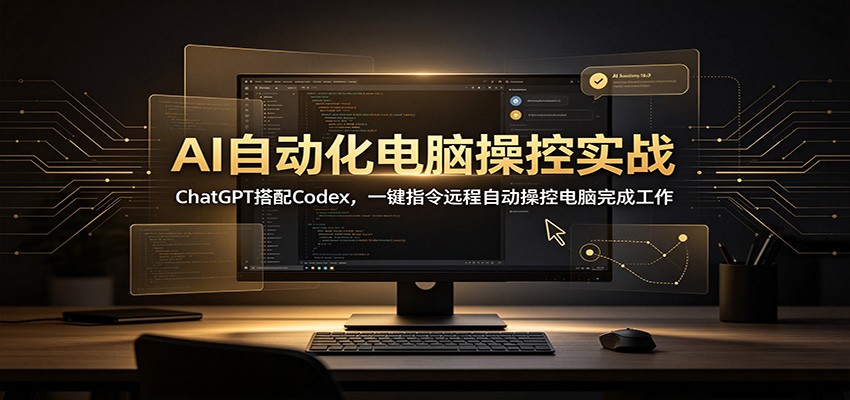 AI自动化电脑操控实战：ChatGPT搭配Codex，一键指令远程自动操控电脑完成工作-禾谷轻创网