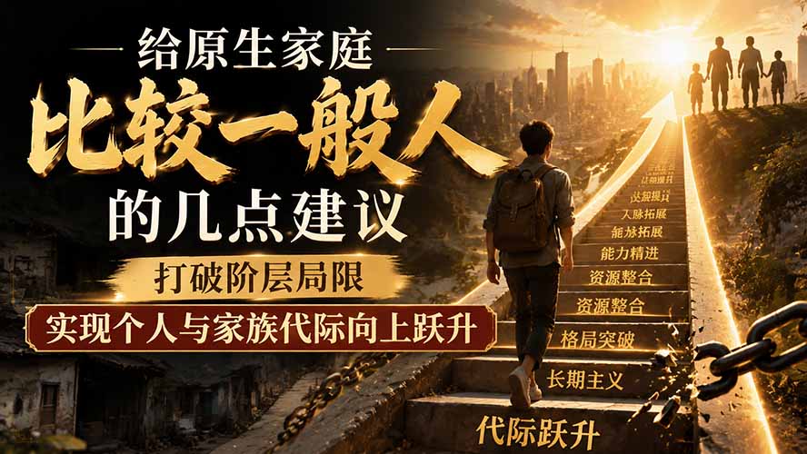 付费文章：给原生家庭比较一般人的几点建议，打破阶层局限，实现个人与家族代际向上跃升-禾谷轻创网
