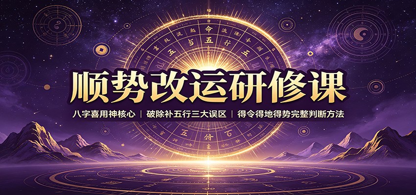 顺势改运研修课：八字喜用神核心，破除补五行三大误区，得令得地得势完整判断方法-禾谷轻创网