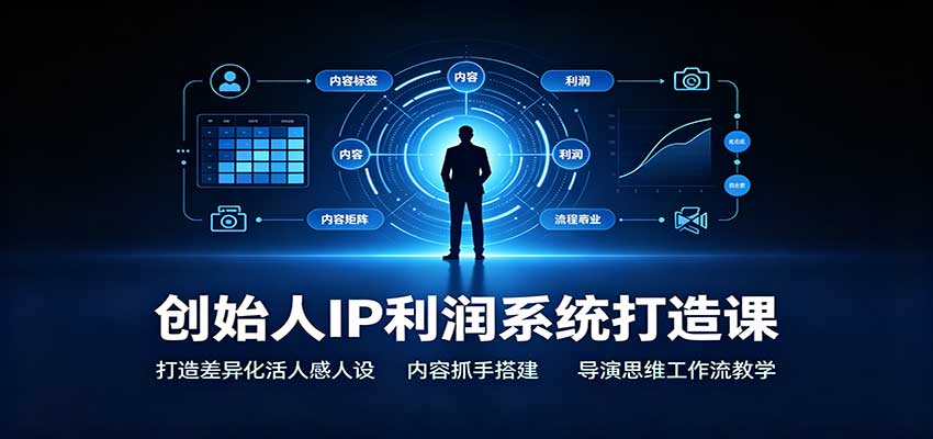 创始人IP利润系统打造课：打造差异化活人感人设，内容抓手搭建，导演思维工作流教学-禾谷轻创网