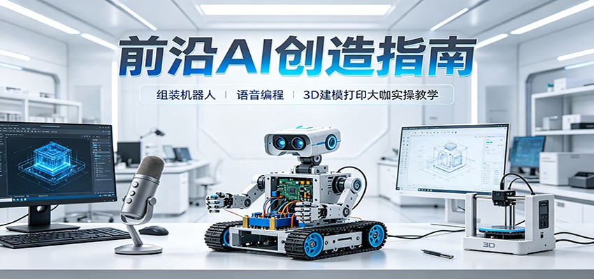 前沿AI创造指南：组装机器人、语音编程、3D建模打印大咖实操教学-禾谷轻创网
