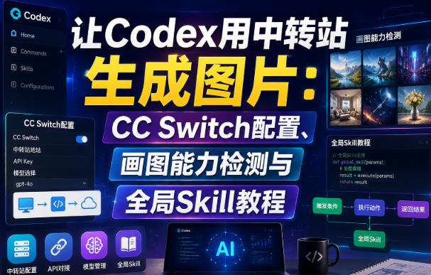 让Codex用中转站生成图片：CC Switch配置、画图能力检测与全局Skill教程-禾谷轻创网