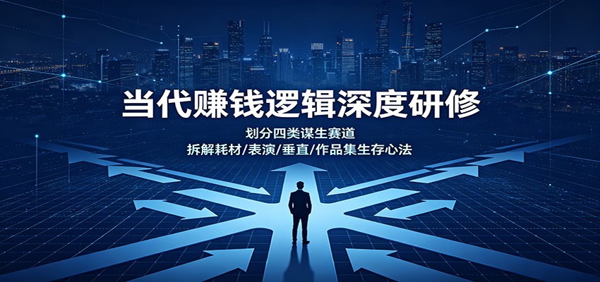 当代赚钱逻辑深度研修：划分四类谋生赛道，拆解耗材/表演/垂直/作品集生存心法-禾谷轻创网