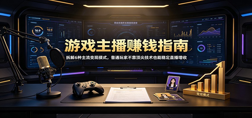 游戏主播赚钱指南：拆解6种主流变现模式，普通玩家不靠顶尖技术也能稳定直播增收-禾谷轻创网