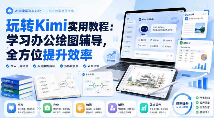 玩转Kimi实用教程：学习办公绘图辅导，全方位提升效率-禾谷轻创网