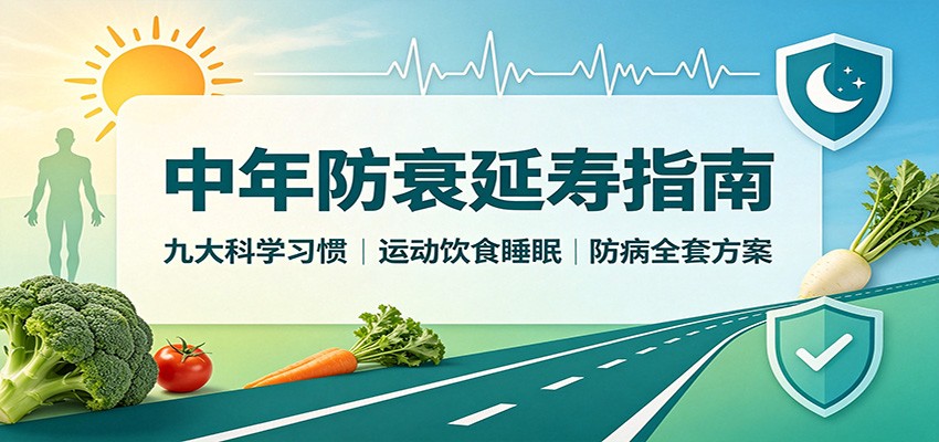 中年防衰延寿指南:九大科学习惯,运动饮食睡眠防病全套方案-禾谷轻创网