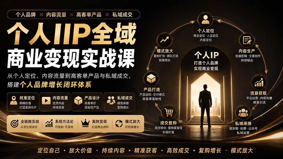 个人IP全域商业变现实战课 (无水印-禾谷轻创网