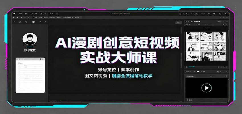 AI漫剧创意短视频实战大师课：账号定位脚本创作，图文转视频，漫剧全流程落地教学-禾谷轻创网