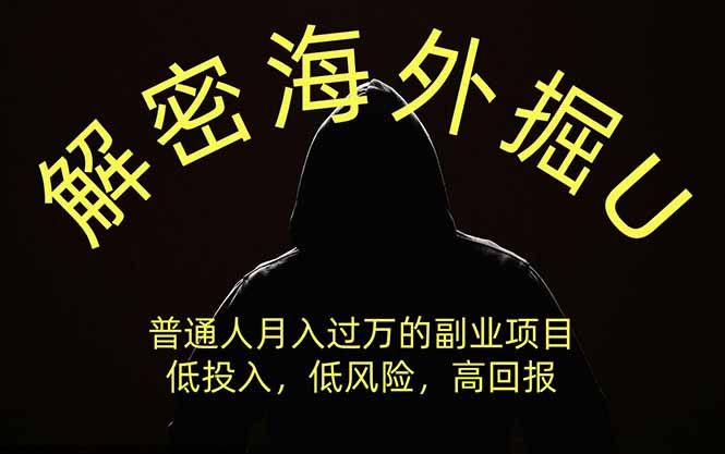 解密海外掘U，普通人月入过万的副业项目，低投入、低风险高回报，没有之一-禾谷轻创网