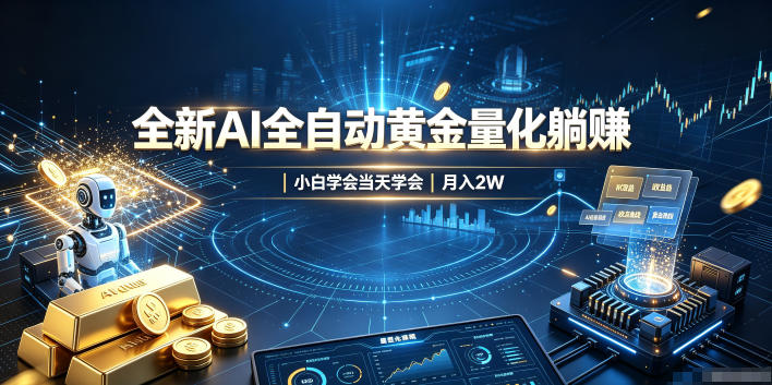 全新AI全自动黄金量化躺賺：小白学会当天学会，月入2W！【揭秘】-禾谷轻创网