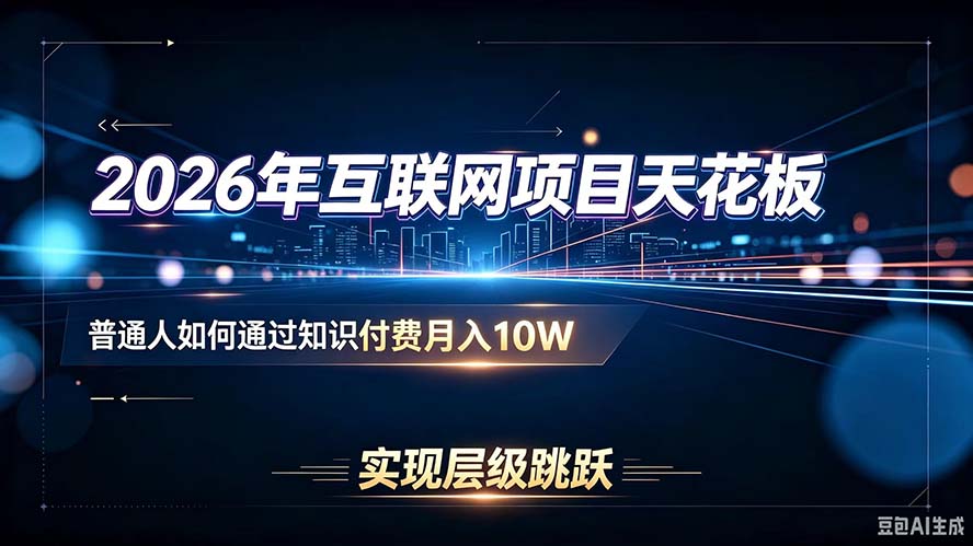 2026年互联网项目天花板：普通人如何通过知识付费月入10W，实现层级跳跃-禾谷轻创网