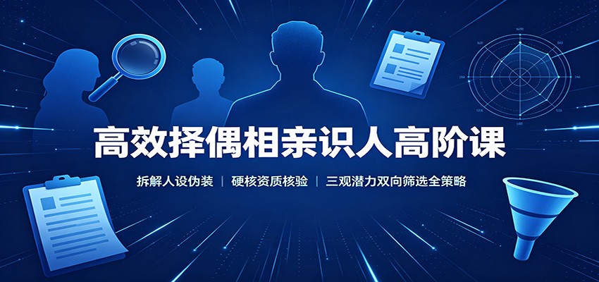 高效择偶相亲识人高阶课:拆解人设伪装,硬核资质核验,三观潜力双向筛选全策略-禾谷轻创网