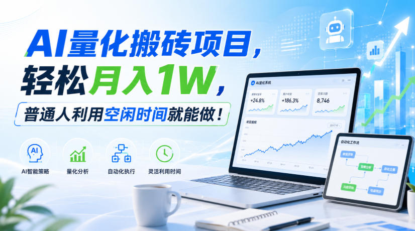 AI量化搬砖项目，轻松月入1W，新手小白也能直接入局！-禾谷轻创网