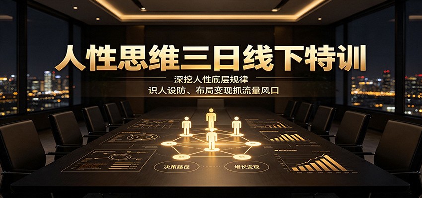 人性思维三日线下特训：深挖人性底层规律，识人设防、布局变现抓流量风口-禾谷轻创网