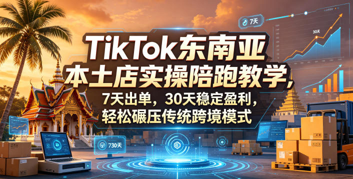 TikTok东南亚本土店实操陪跑教学，7天出单，30天稳定盈利，轻松碾压传统跨境模式(更新0819)-禾谷轻创网