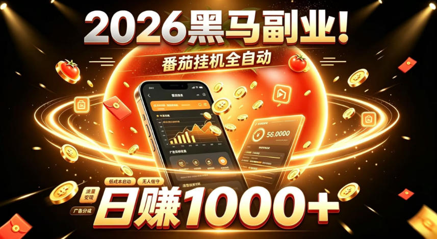 2026黑马副业！番茄挂G全自动日入1000+，操作最简单、门槛最低的线上轻资产项目【揭秘】-禾谷轻创网