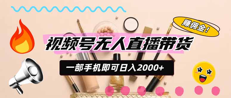 视频号带货，一天2000+，一部手机即可开展的完美副业，无需投资-禾谷轻创网