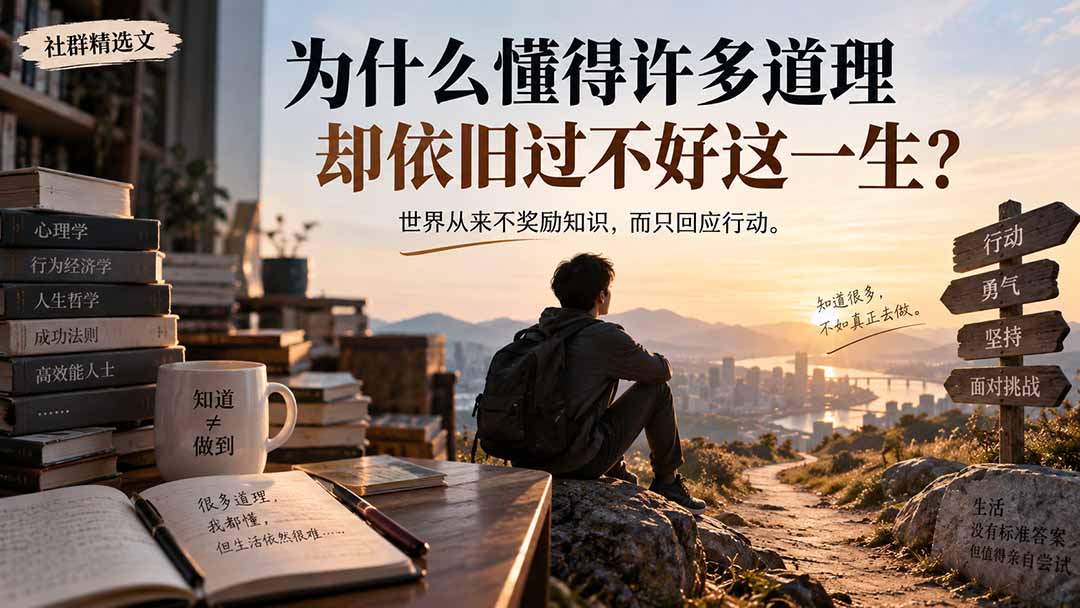 社群精选文：为什么懂得许多道理却依旧过不好这一生？-禾谷轻创网