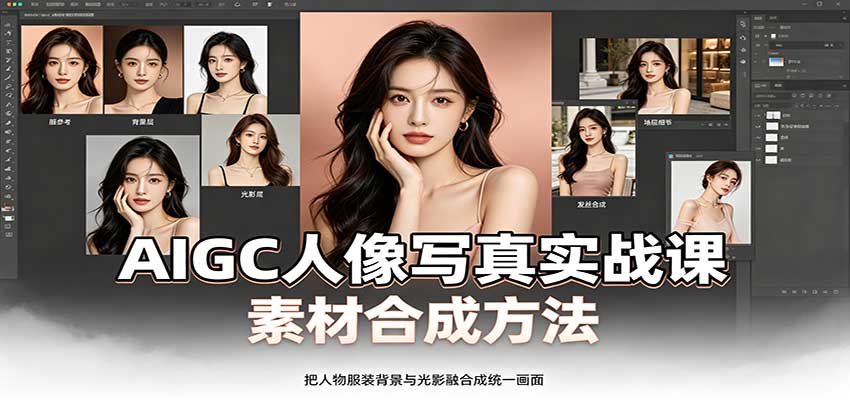 AIGC人像写真实战课：软件平台部署筹备，素材合成方法，多题材写真案例-禾谷轻创网