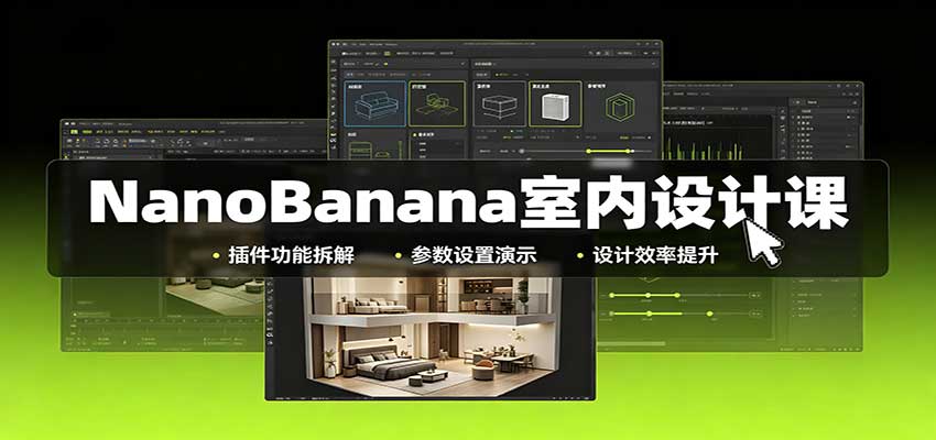 NanoBanana室内设计课：无限画布配置，插件实操，生图改图视频制作-禾谷轻创网