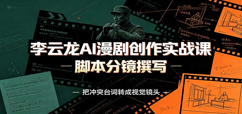 李云龙AI漫剧创作实战课：角色人设还原，脚本分镜撰写，AI漫剧成片完整制作教学-禾谷轻创网