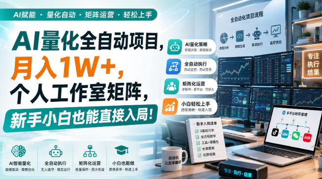 AI量化全自动项目，月入1W+，个人工作室矩阵，新手小白也能直接入局！【揭秘】-禾谷轻创网