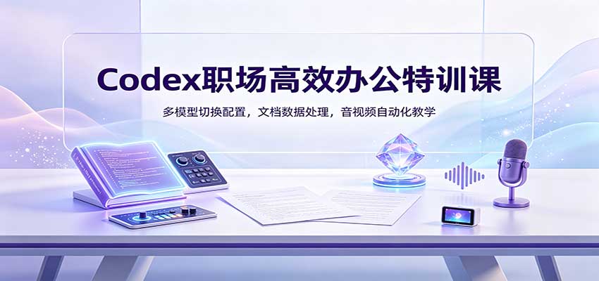 Codex职场高效办公特训课：多模型切换配置，文档数据处理，音视频自动化教学-禾谷轻创网