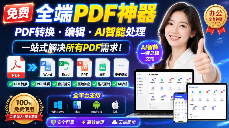免费全端PDF神器，PDF转换·编辑·AI智能处理，一站式解决所有PDF需求!-禾谷轻创网