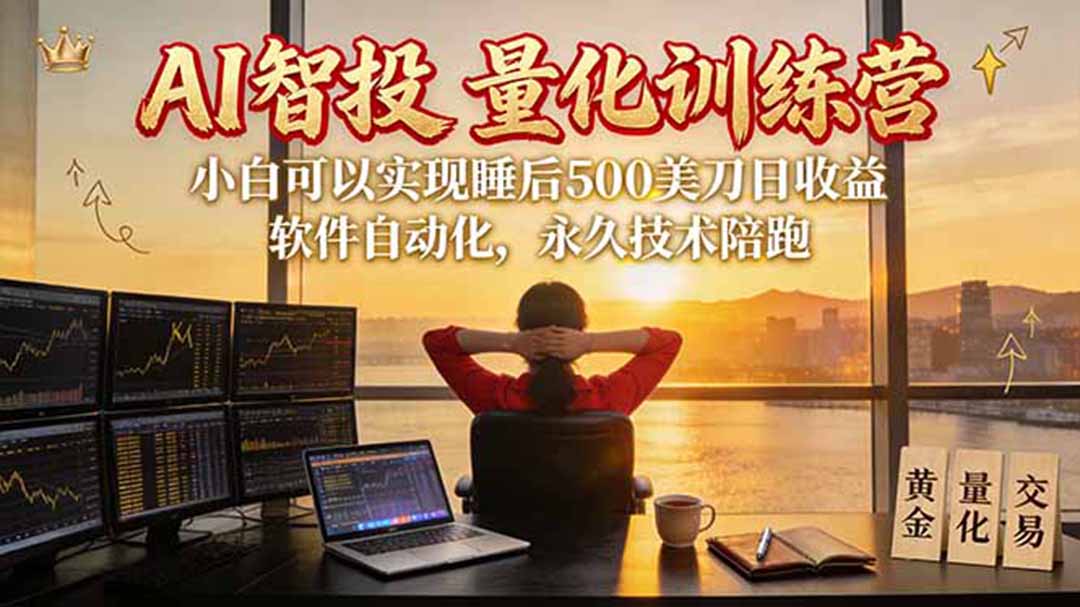 AI智投EA量化训练营【第三期】，多策略智投+防爆技术+趋势分析 ，轻松上手，矩阵放大，长期稳定。-禾谷轻创网